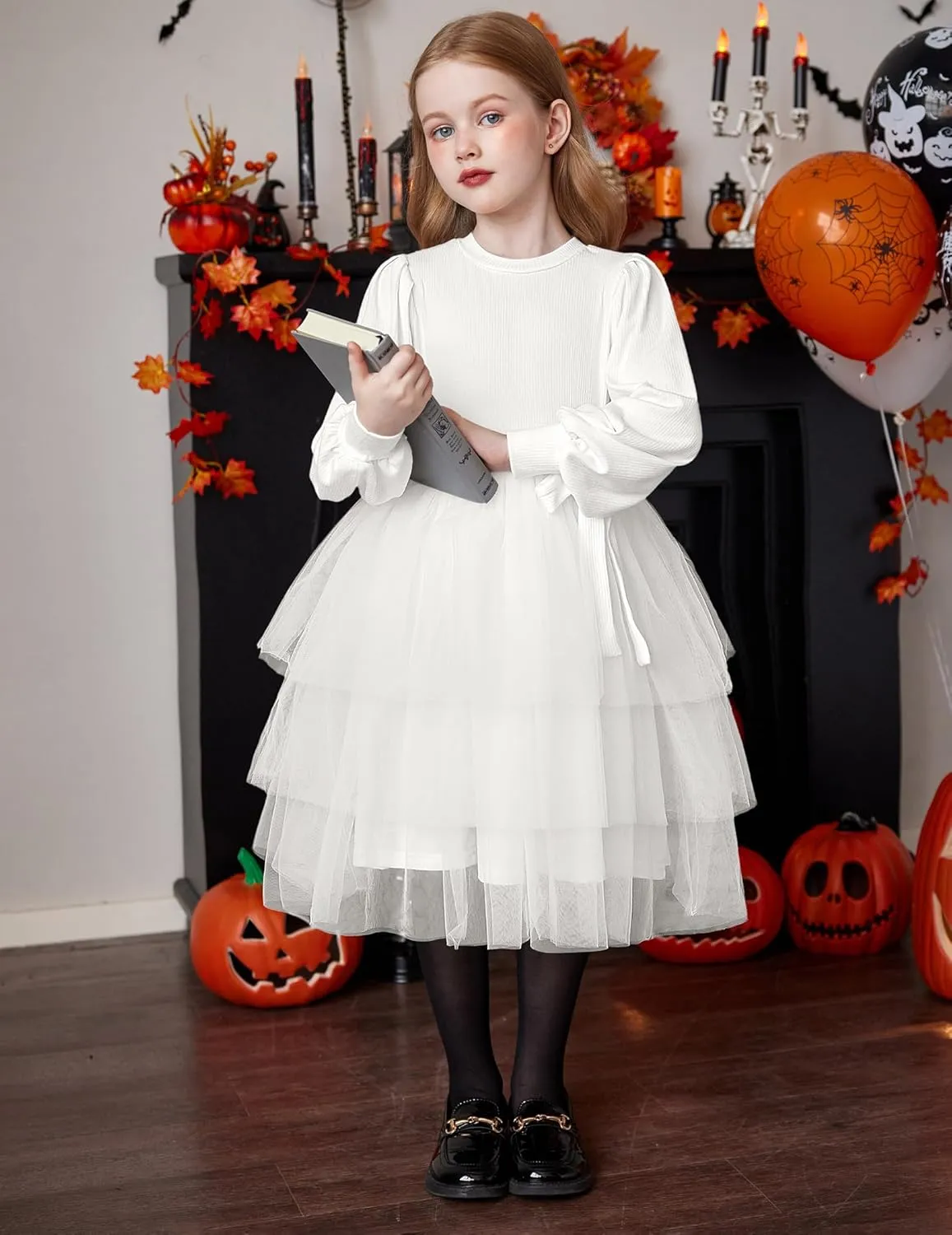 Arshiner Toddler Sweater Dress Little Girls Tutu Fall Winter Puff Tulle Dresses