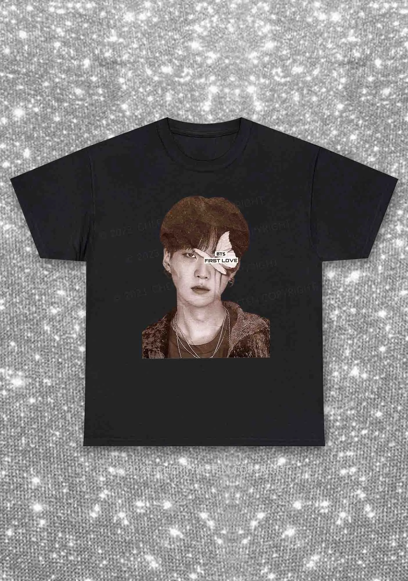 Bangtan First Love Kpop Y2K Chunky Shirt Cherrykitten
