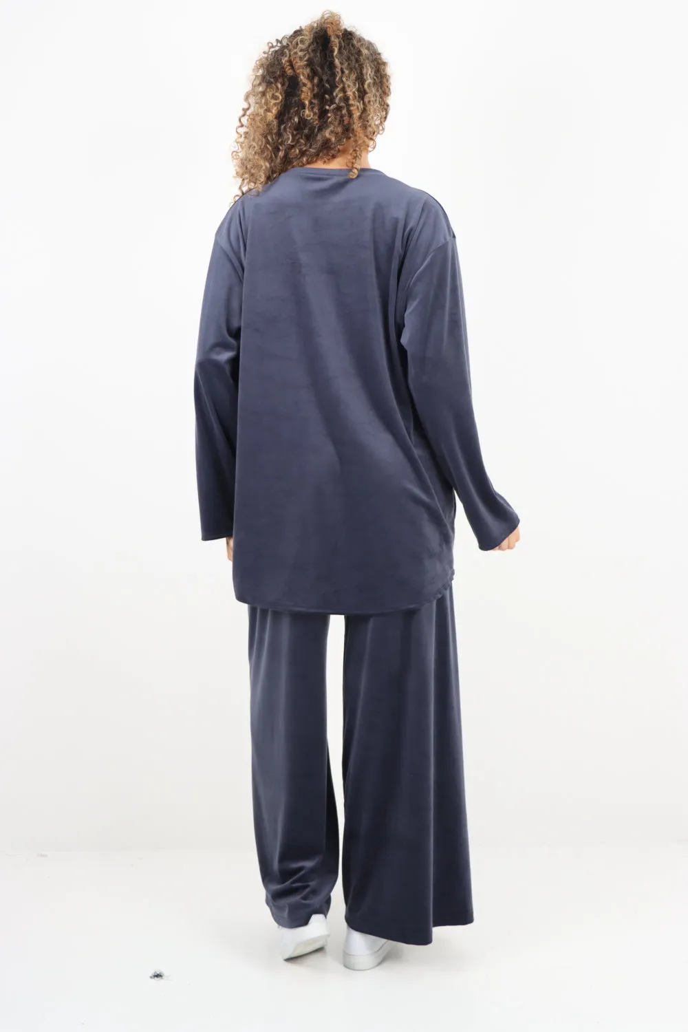Button Detail  Velour Co-Ord Set