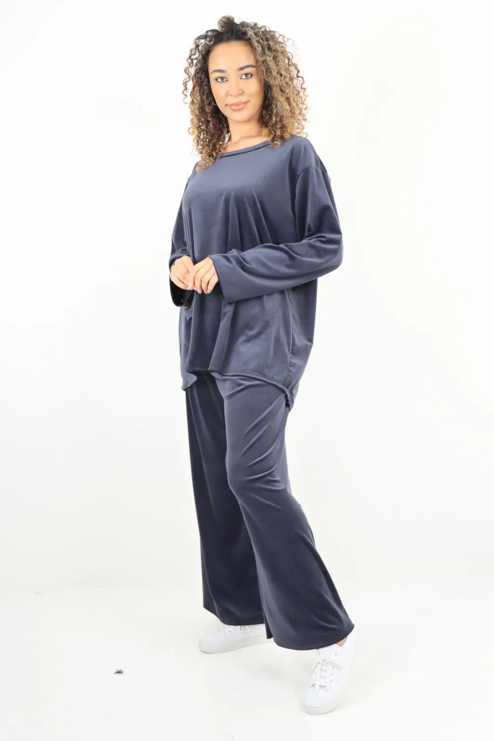 Button Detail  Velour Co-Ord Set