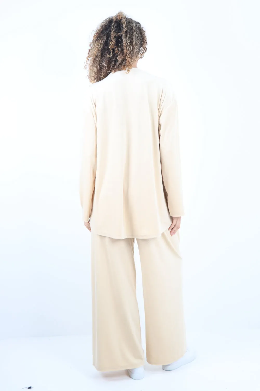 Button Detail  Velour Co-Ord Set