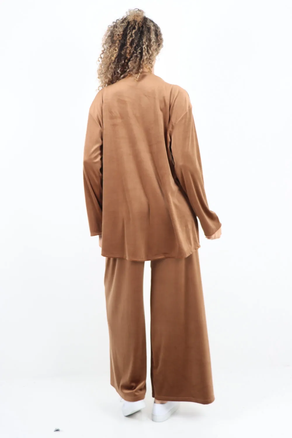 Button Detail  Velour Co-Ord Set