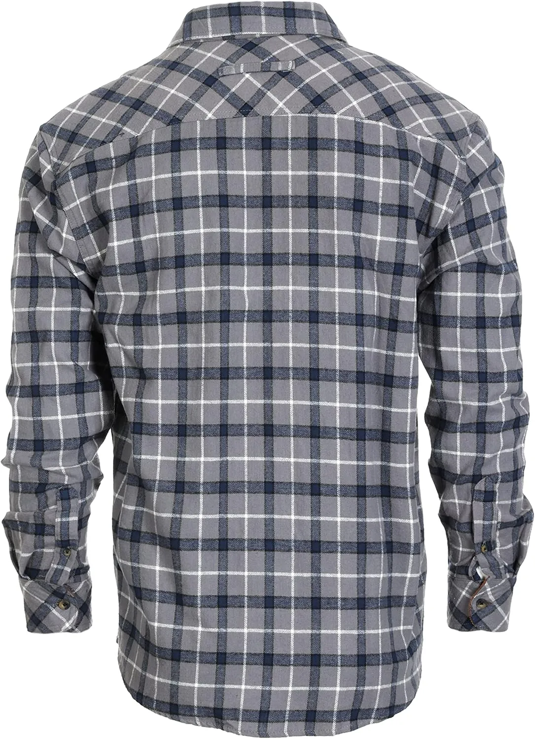 Gioberti Men's Brushed Flannel 100% Cotton Plaid Checkered Shirt with Corduroy Contrast