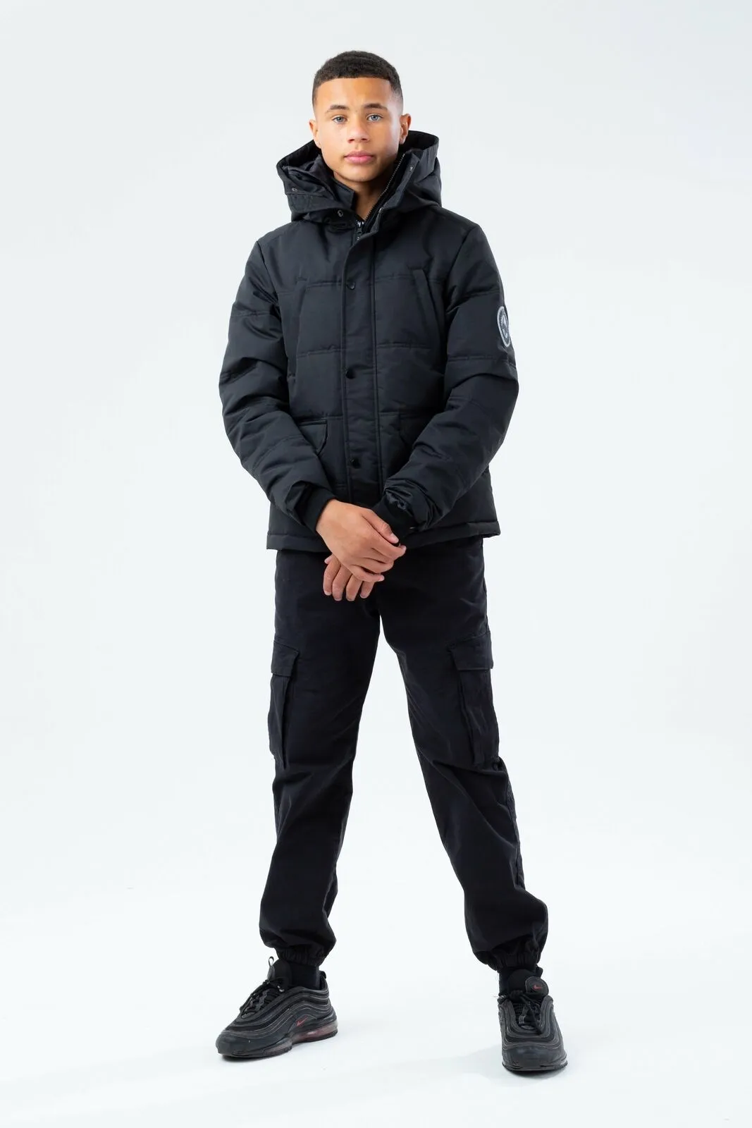 Hype Black Hood Kids Puffer Jacket