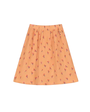 LETTER TO THE WORLD PEACH THERMAL TULIP PRINTED SKIRT [FINAL SALE]