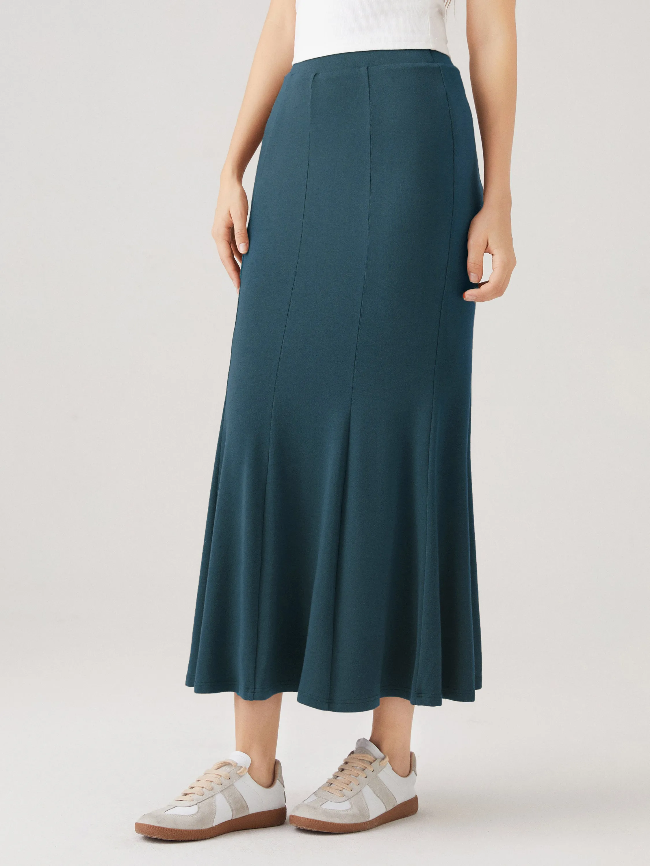 Panel Flare Maxi Skirt