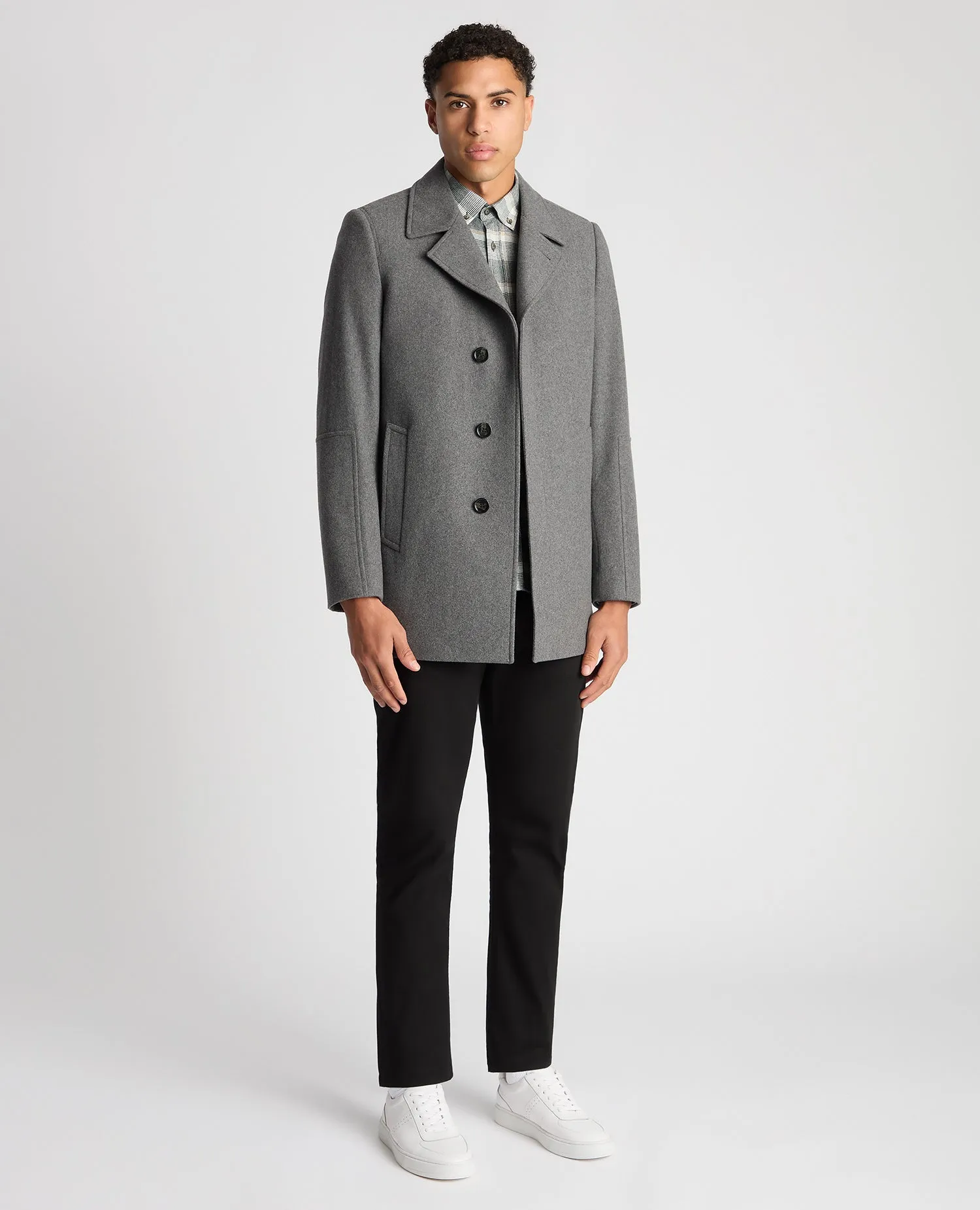 Remus Uomo Lochlan Tailored Overcoat - Grey