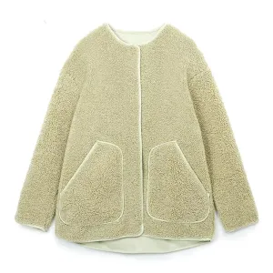 Shearling Crew Neck Jacket