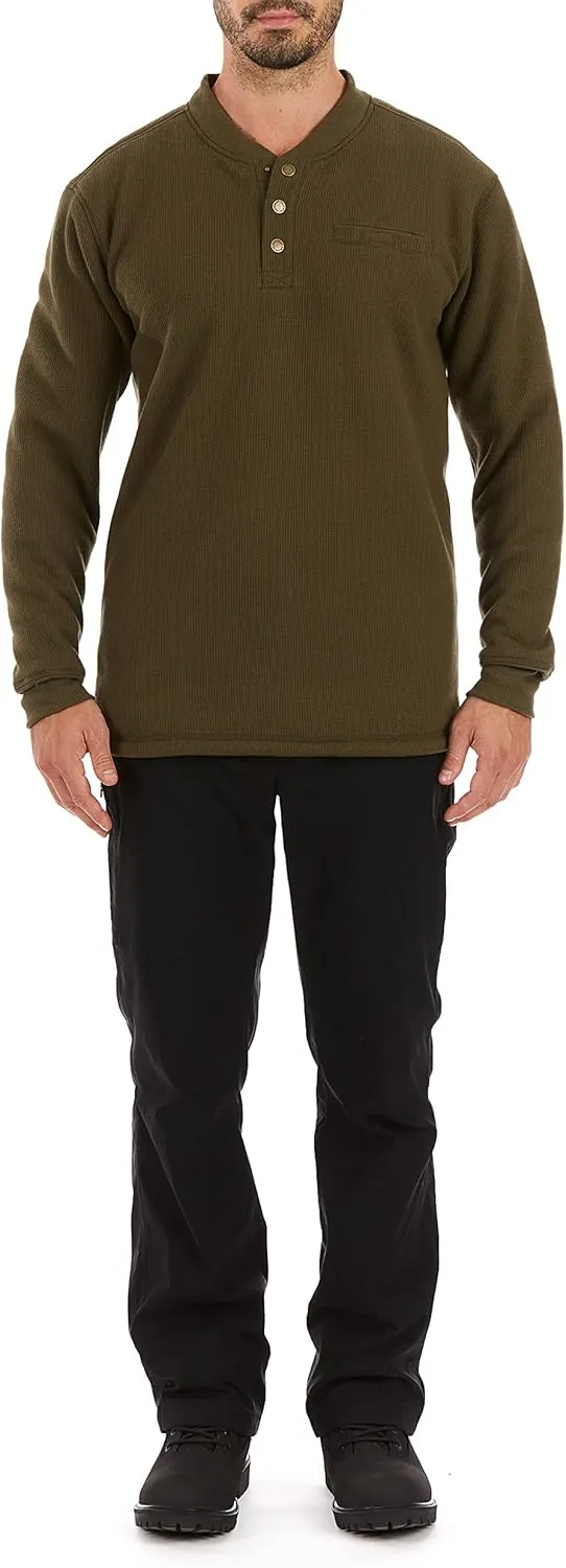 Smith's Workwear Men's Sherpa Bonded Thermal Henley Pullover