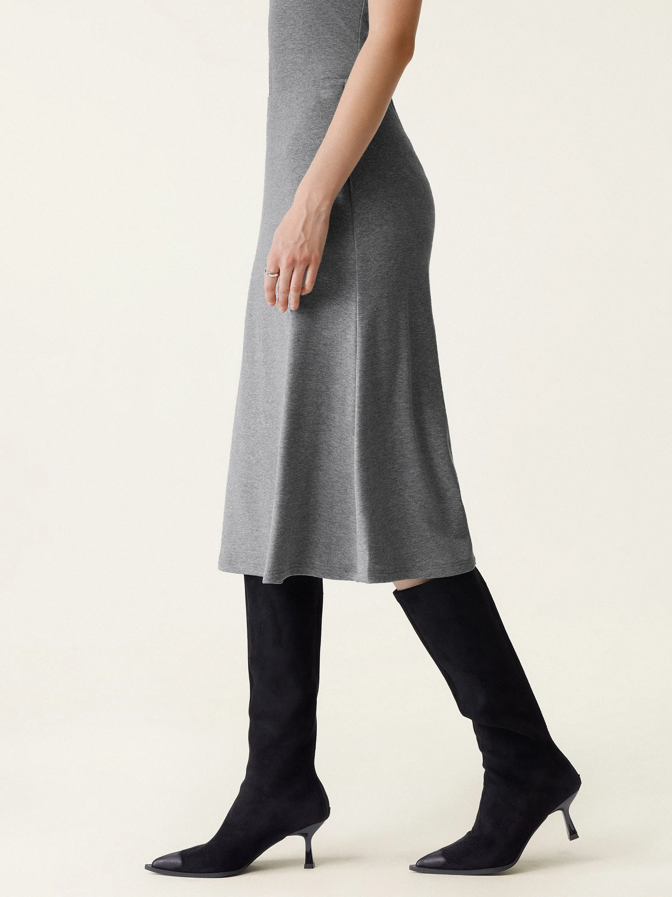 Soft Thermal Pull-On Midi Skirt