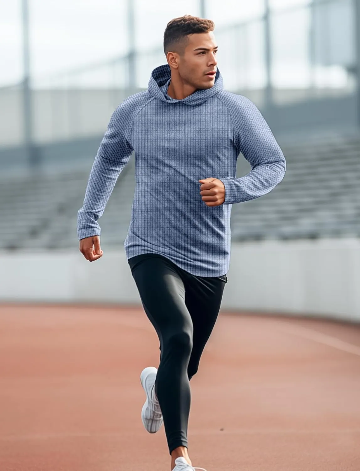 Zengjo Workout Hoodies for Men Lightweight Athletic Running Performance Pullover Hooded T-Shirts Long Sleeve Thermal
