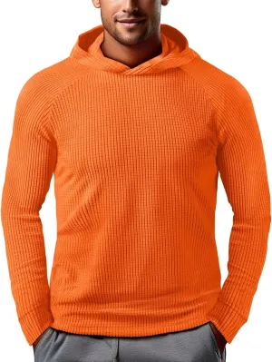 Zengjo Workout Hoodies for Men Lightweight Athletic Running Performance Pullover Hooded T-Shirts Long Sleeve Thermal